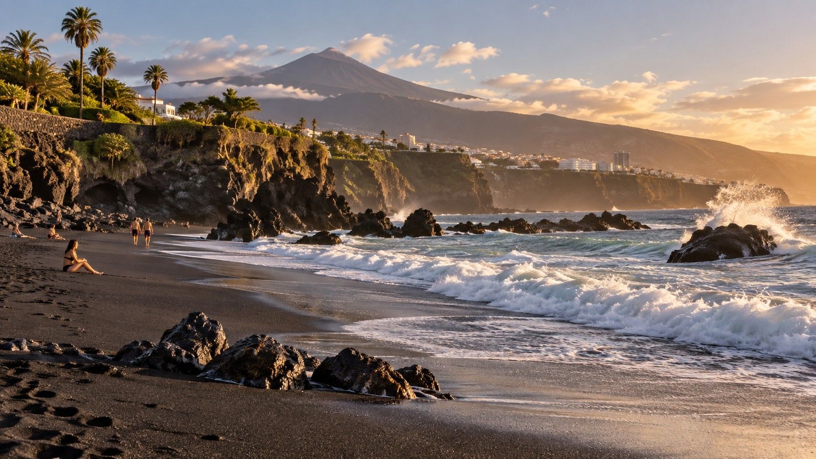 Tenerife black sand beach near Puerto de la Cruz